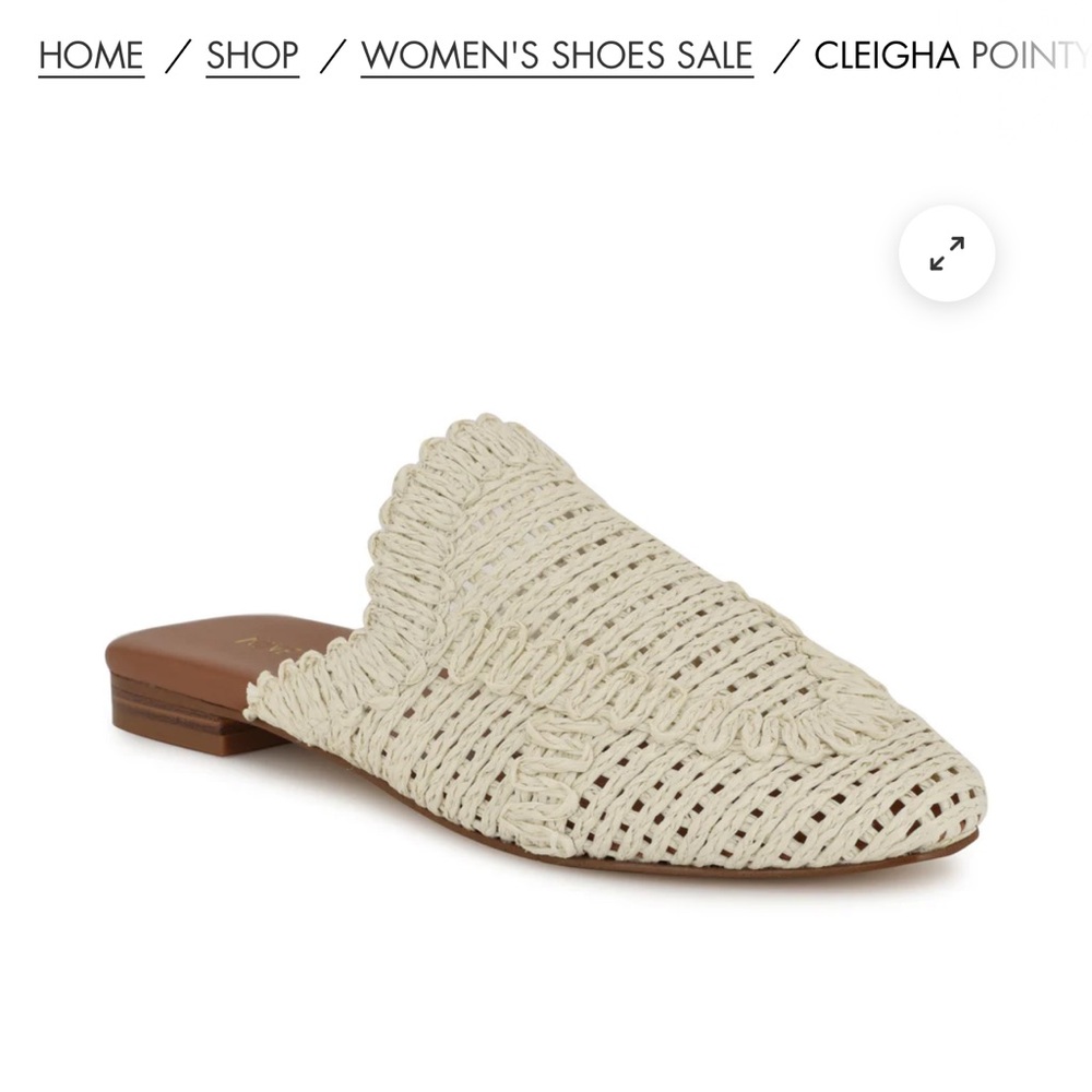 Nine West Ivory Woven Mules new in box